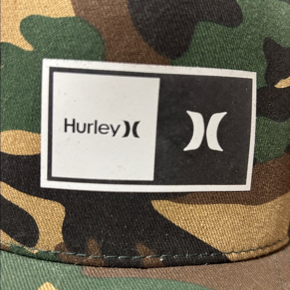 Hurley Green Camo Mesh Cap adult trucker hat - Picture 8 of 8